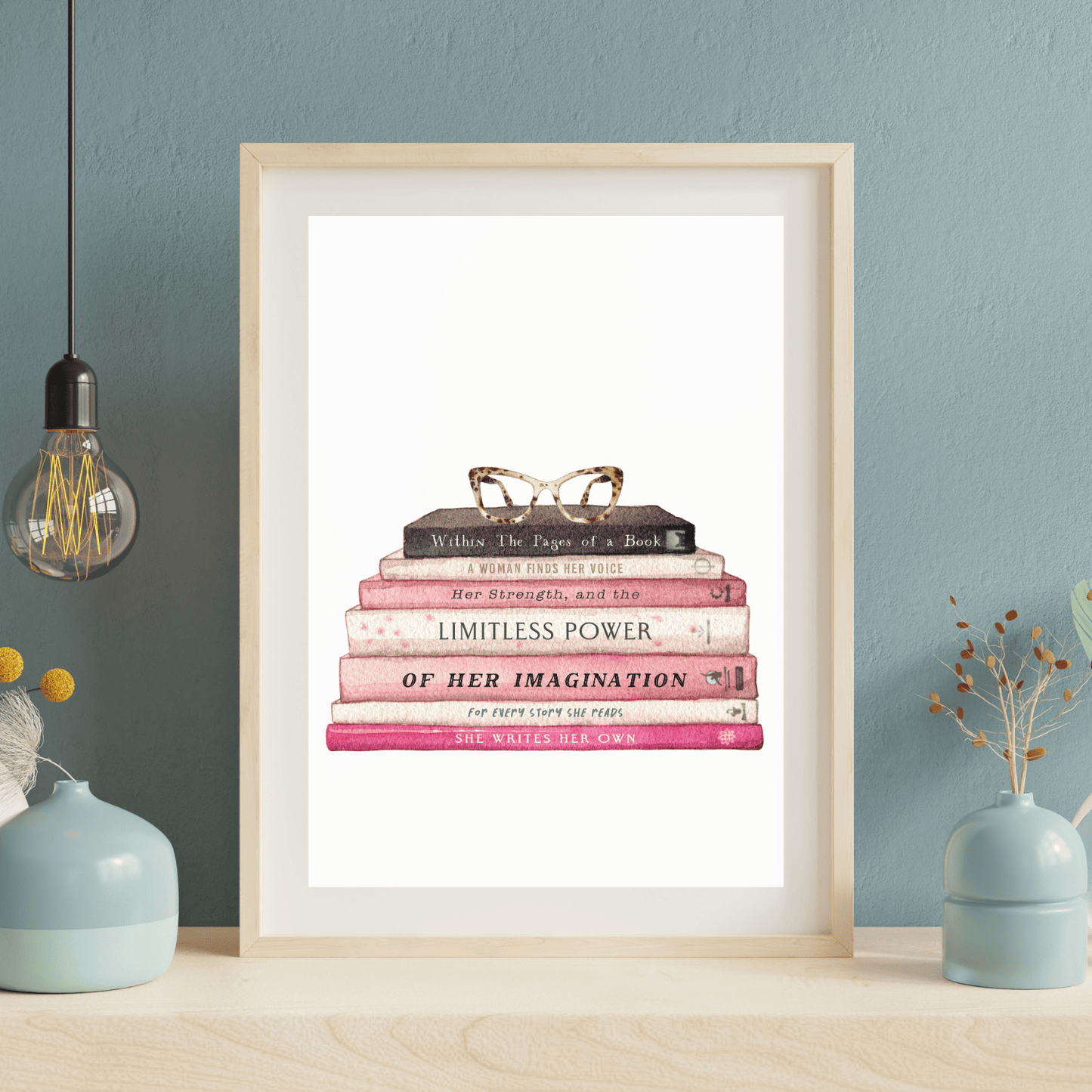 Book Stack Art Print