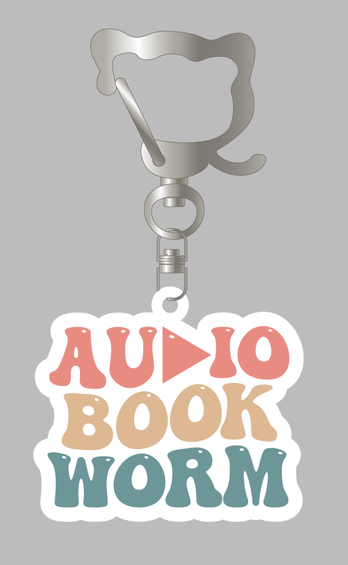 "Audio Book Worm" Keychain
