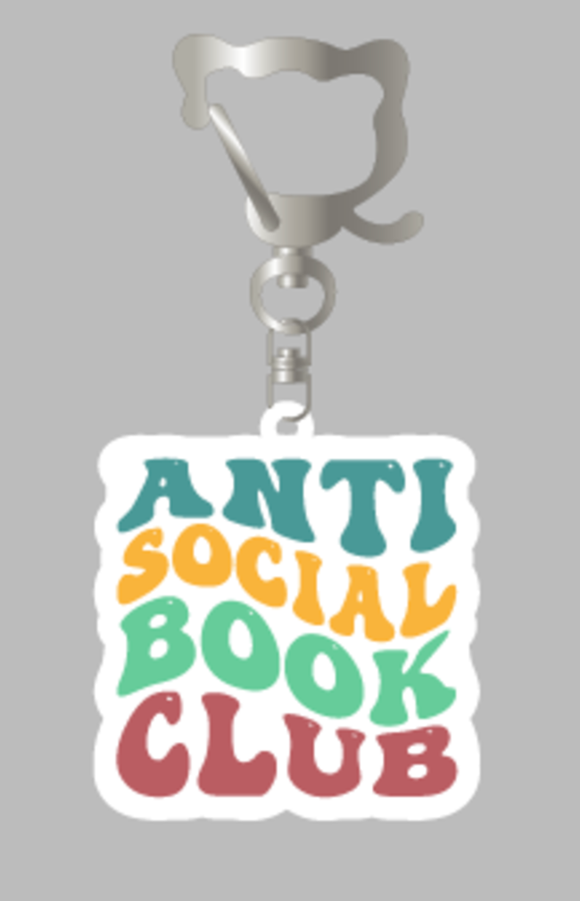 "Anti-Social Book Club" Keychain