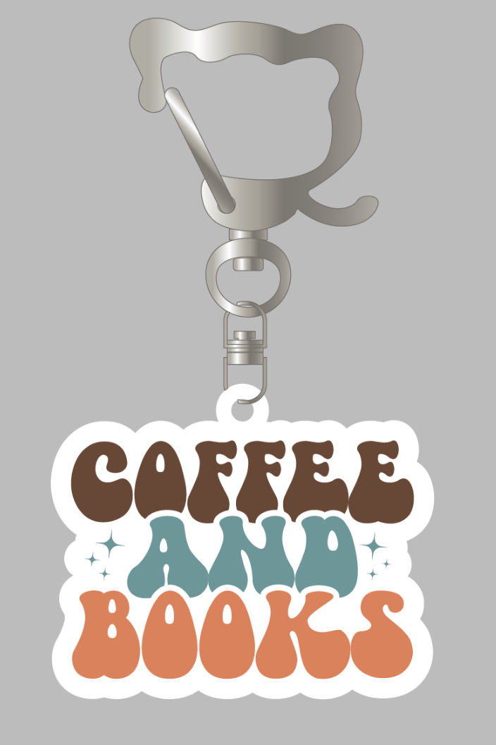 "Coffee and Books" Keychain