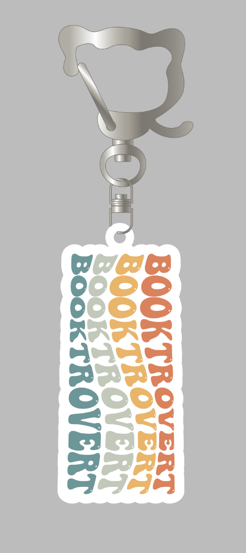 "Booktrovert" Keychain